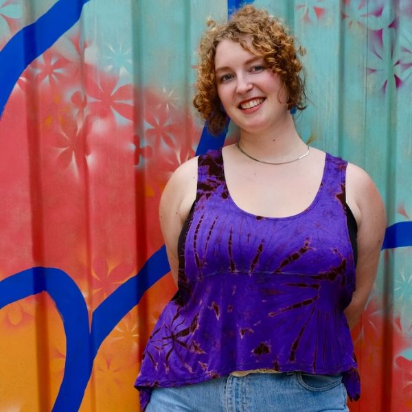 Angel Tie Dye Asymmetrical Tank Top