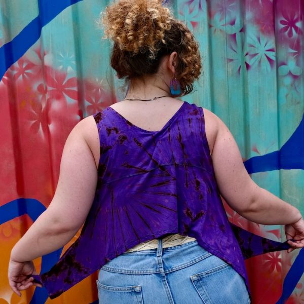 Angel Tie Dye Asymmetrical Tank Top