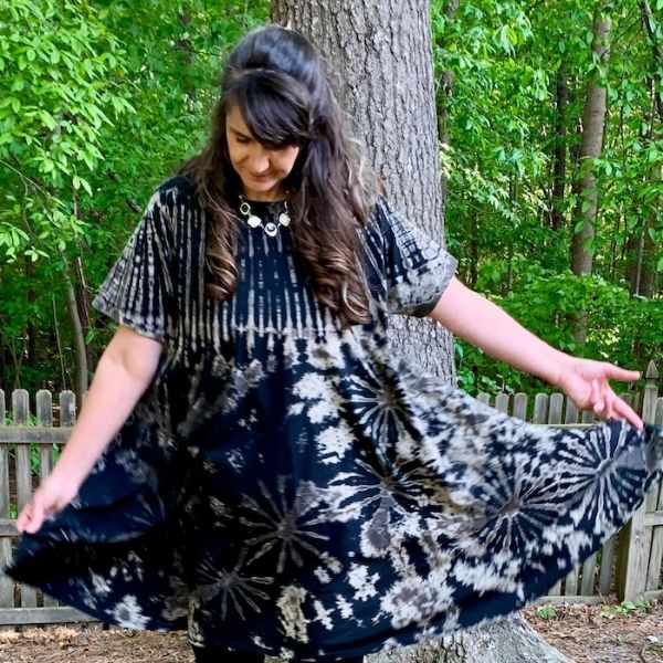 Tie Dye Short Sleeve Swing Dress 