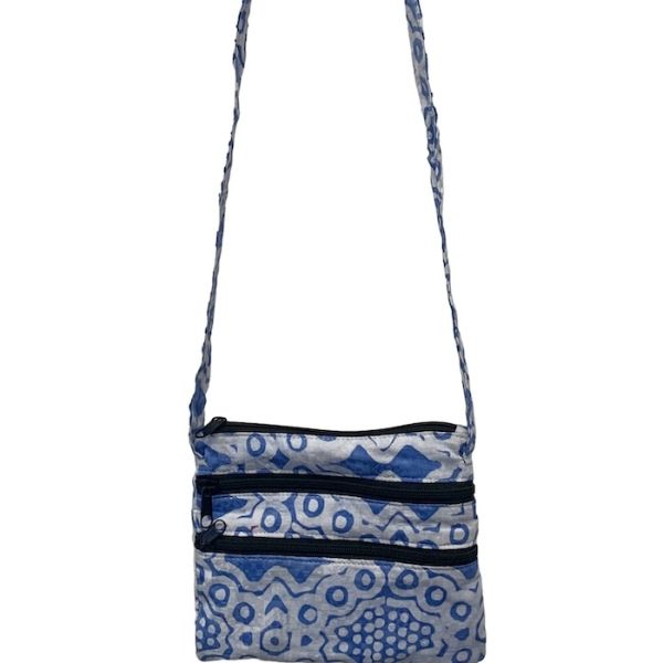 Batik Three Pocket Crossbody Bag