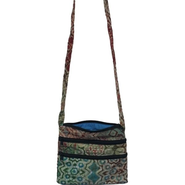 Batik Three Pocket Crossbody Bag