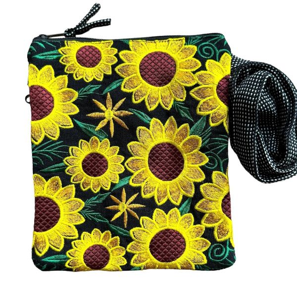 Picture of embroidered sunflower bag - classic