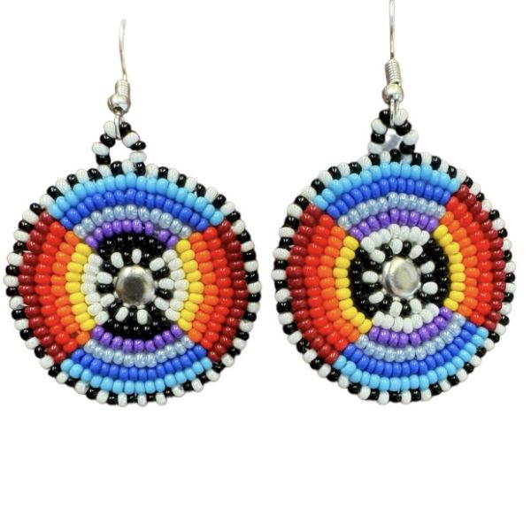 Picture of color wheel beaded earrings