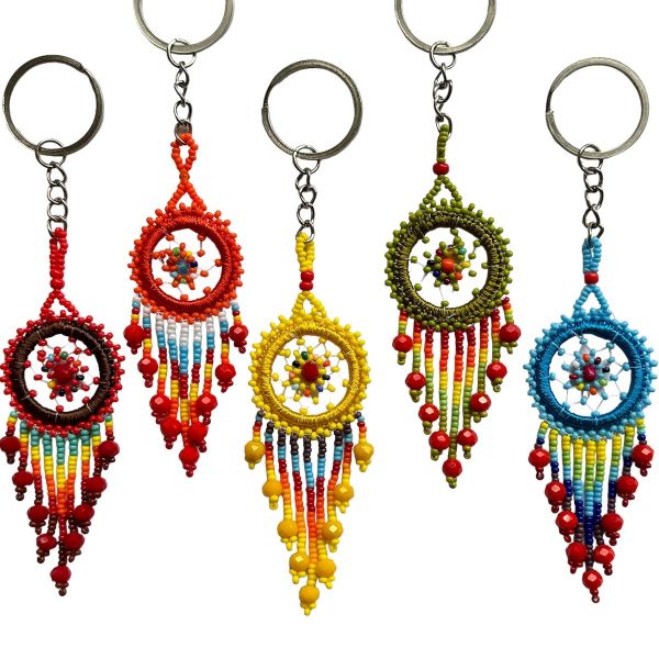 Dream Catcher Beaded Keychain