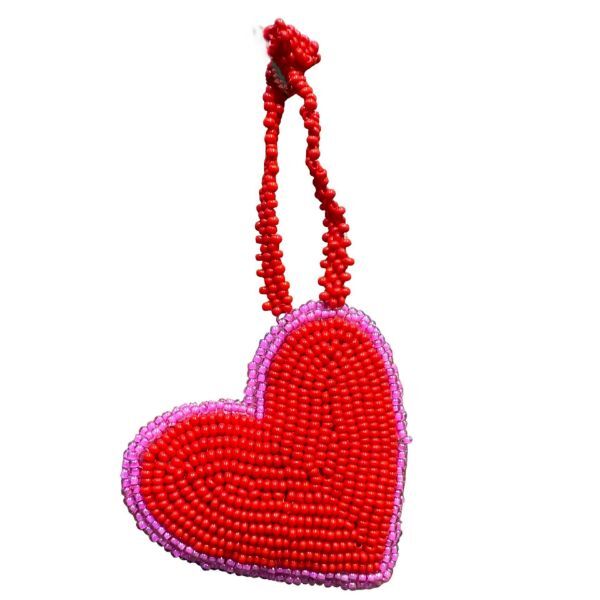 Picture of beaded heart bag charm