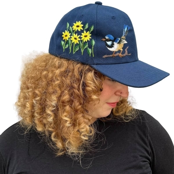 Picture of embroidered bird hat