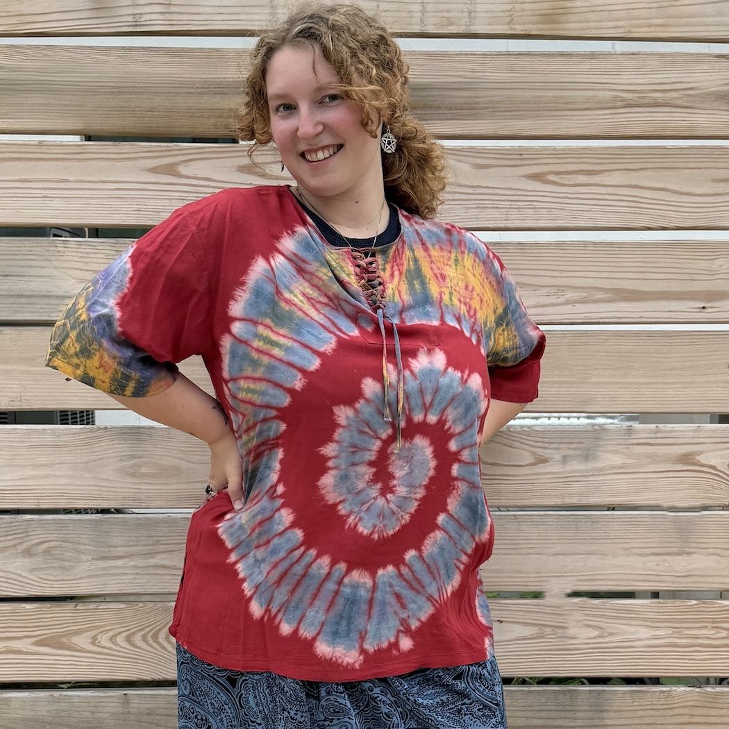 Picture of braided spiral tie dye tunic