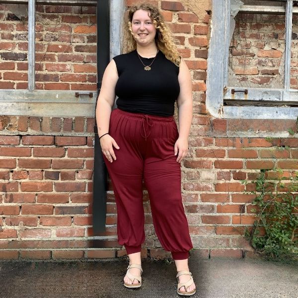 Red Jenny Solid Jogger Pants