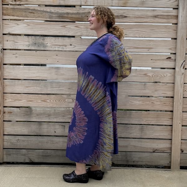 	Flowy Spiral Tie Dye Kaftan