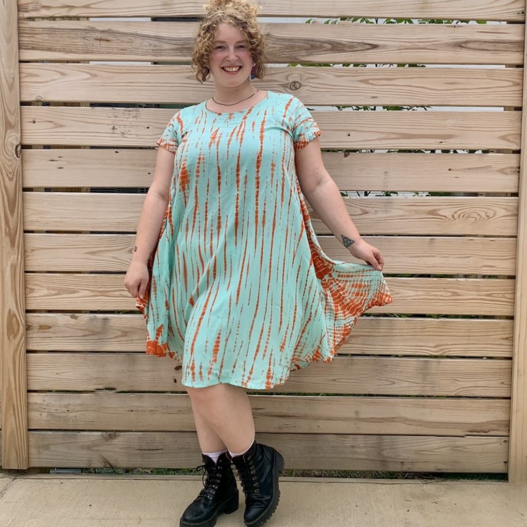 Rosie Tie Dye Cap Sleeve Swing Dress