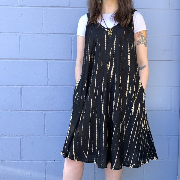 Tie Dye Scrunchie Strap Swing Dress