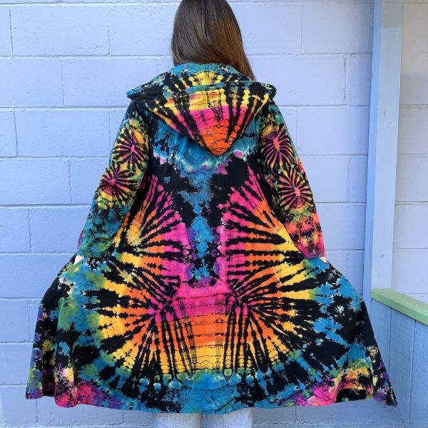 Picture of cotton hoodie jacket - tie dye
