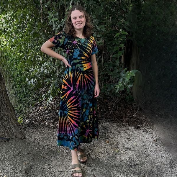 Picture of short sleeve tie dye dress