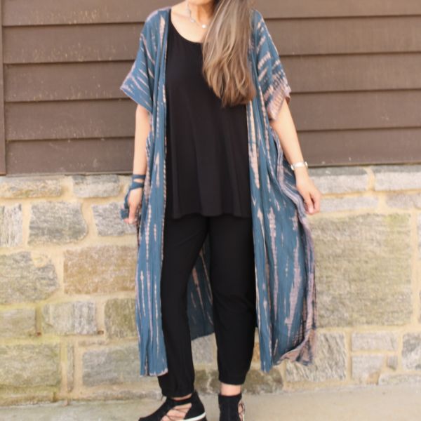 	Lainie Tie Dye Belted Maxi Kimono