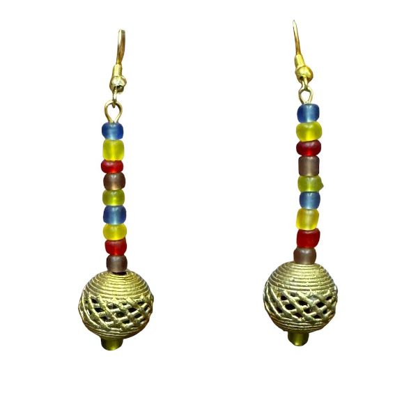 Picture of sunny glass bead earrings