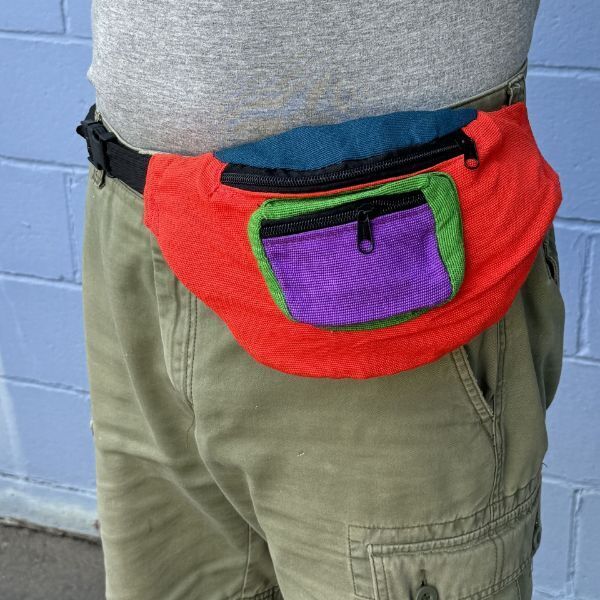 Picture of colorblock kangaroo belt bag