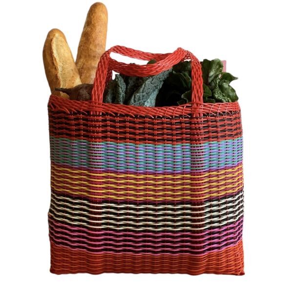 Picture of woven plastic guatemalan market basket 