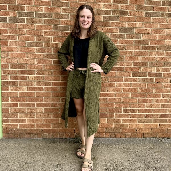 Picture of gauzy long hoodie jacket