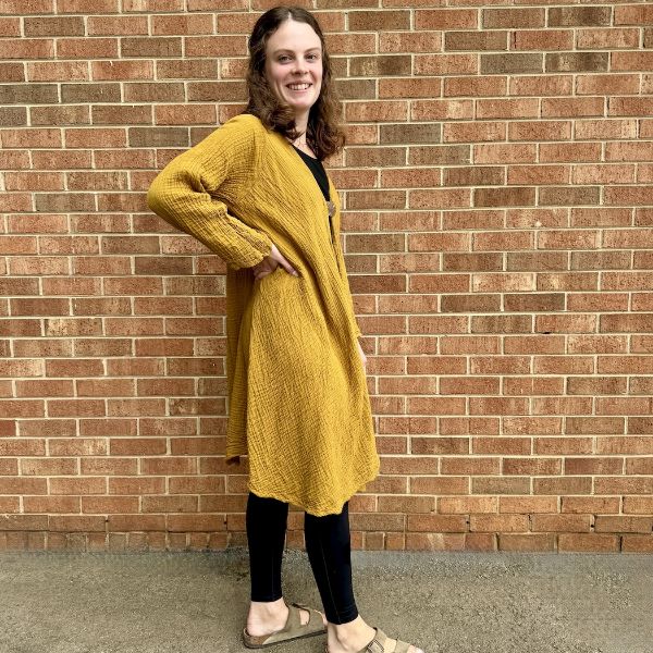 Cotton Gauze Coco Button Long Jacket