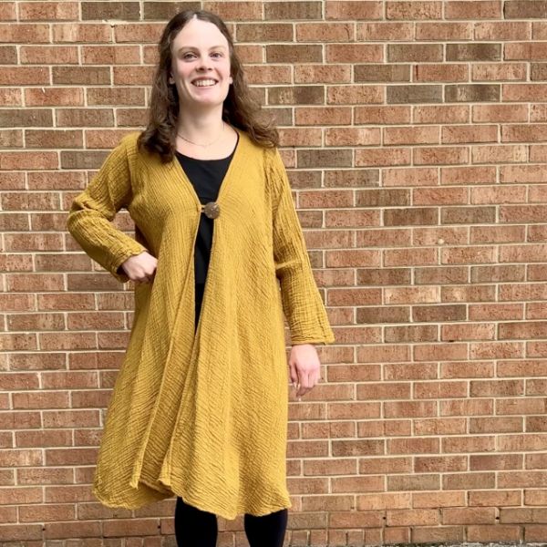 Cotton Gauze Coco Button Long Jacket