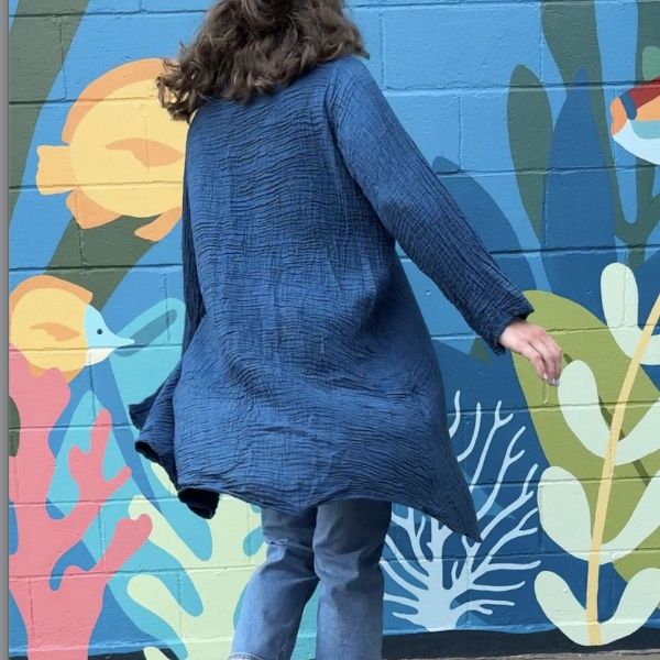 Cotton Gauze Coco Button Long Jacket