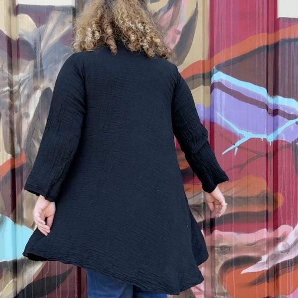 	Cotton Gauze Cowl Neck Tunic