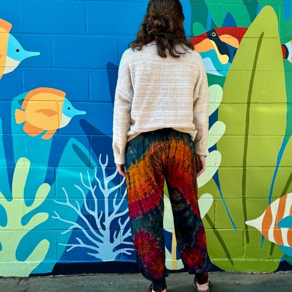 Gray Jenny Tie Dye Jogger Pants (Back)