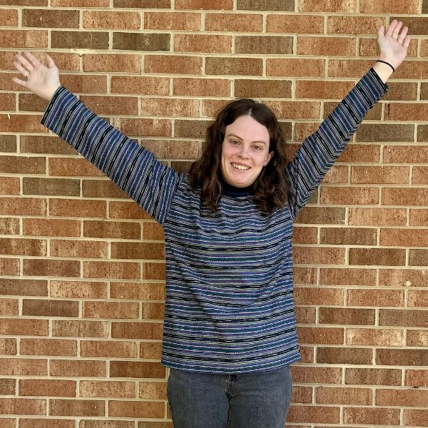 Striped Ikat Long Sleeve Crewneck T-Shirt