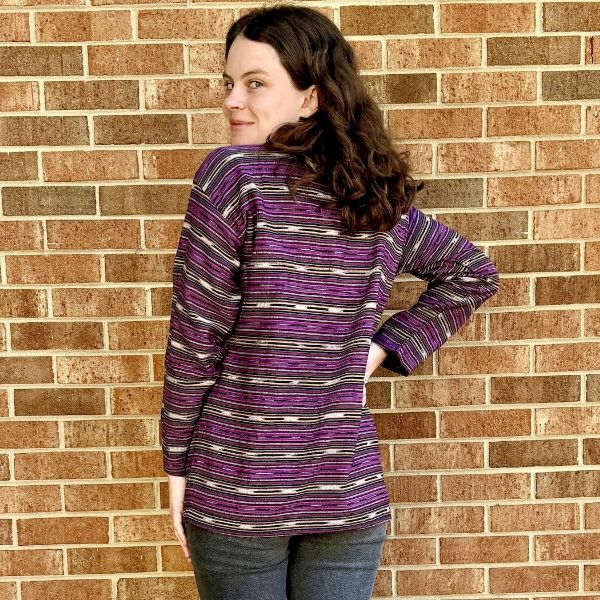 Striped Ikat Long Sleeve Crewneck T-Shirt