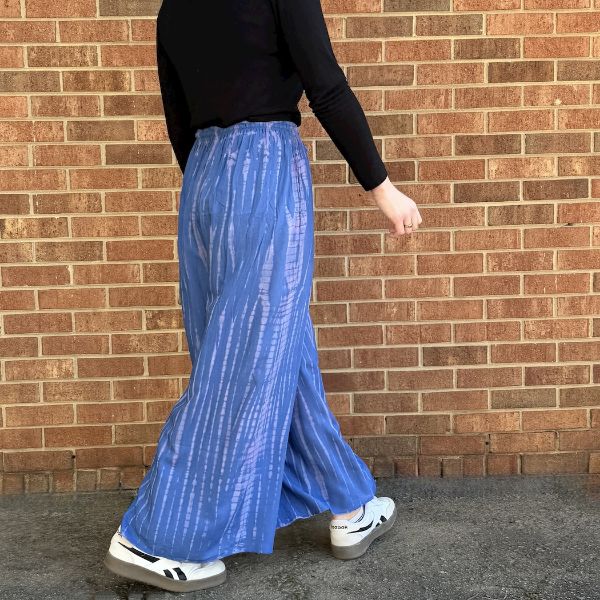 Blue Tie Dye Wide Leg Pants