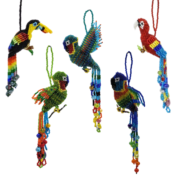 Picture of beaded tropical bird ornament