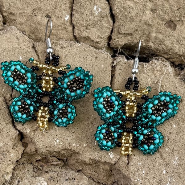 Butterfly Beaded Earrings