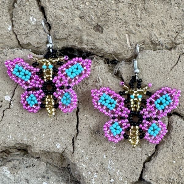 Butterfly Beaded Earrings