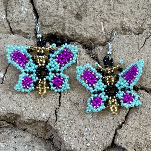 Picture of beaded butterfly earrings