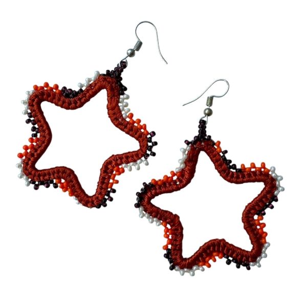 Star Beaded Hoop Earrings