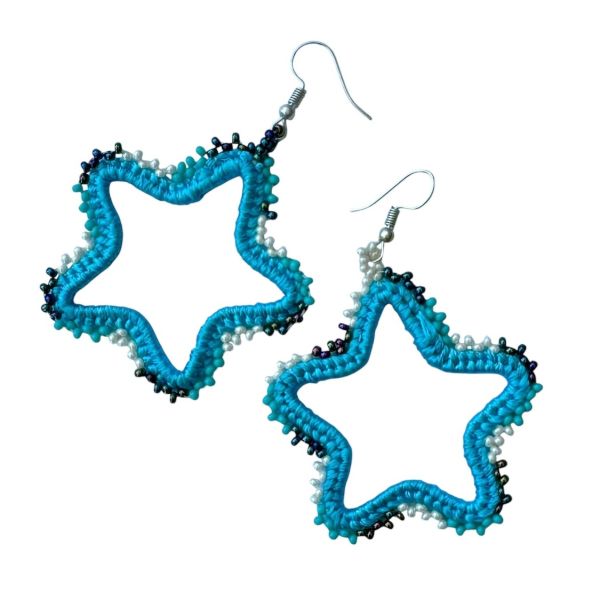 Star Beaded Hoop Earrings