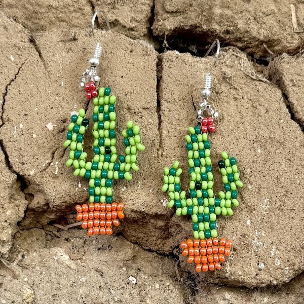 Picture of beaded cactus earrings