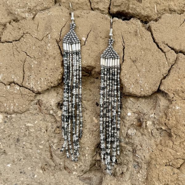 Waterfall Long Beaded Fringe Earrings