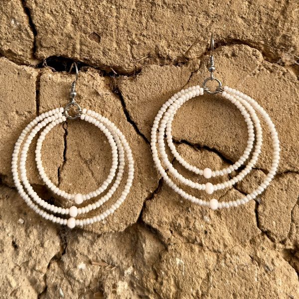 Picture of beaded triple hoop earrings