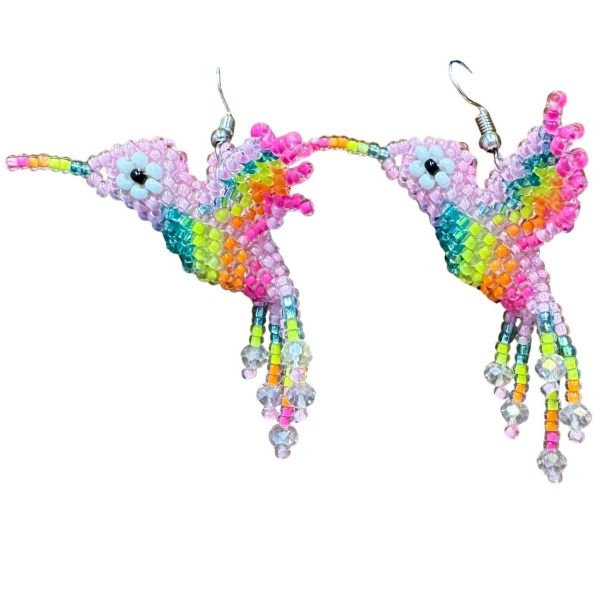 Picture of hummingbird beaded earrings