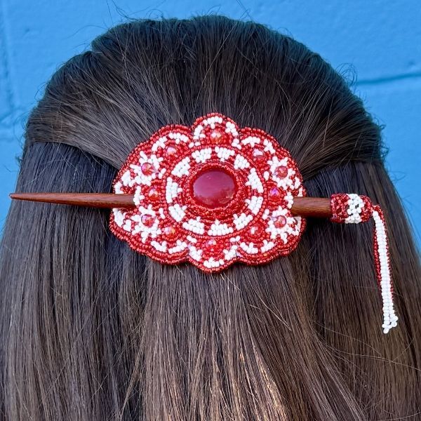 Picture of beaded crystal hair slide