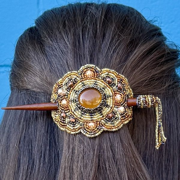 Picture of beaded crystal hair slide