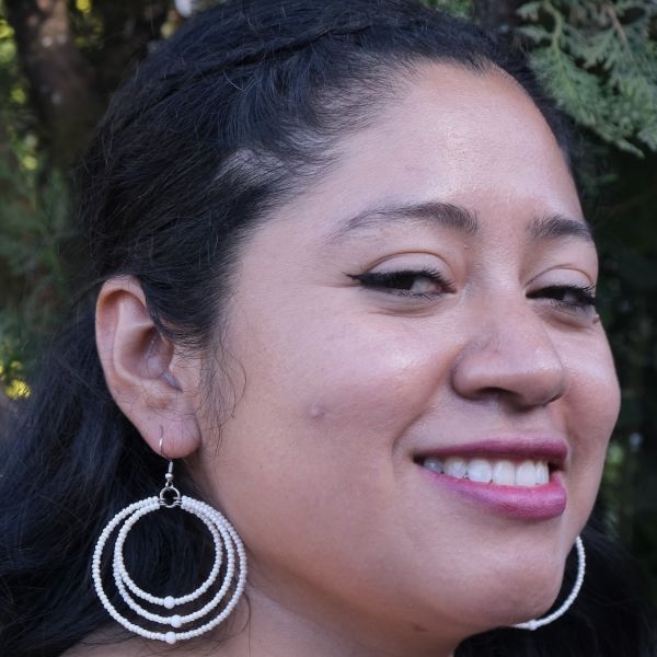 Triple Beaded Hoop Earrings