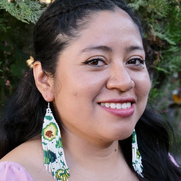 Picture of beaded avocado earrings