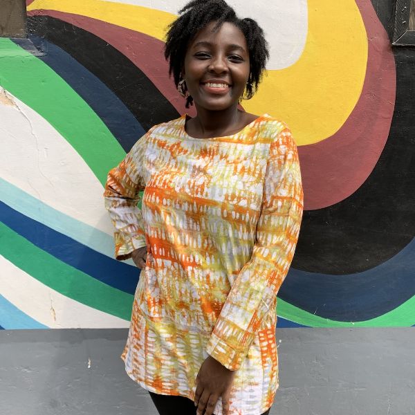 Batik Print Long Sleeve Tunic