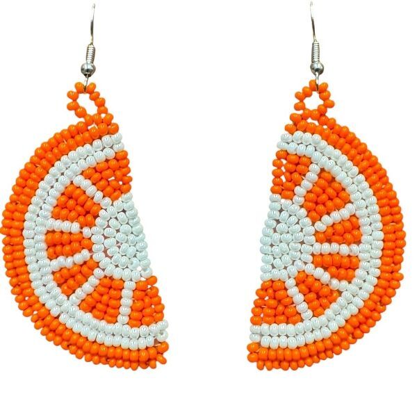 Picture of beaded orange earrings