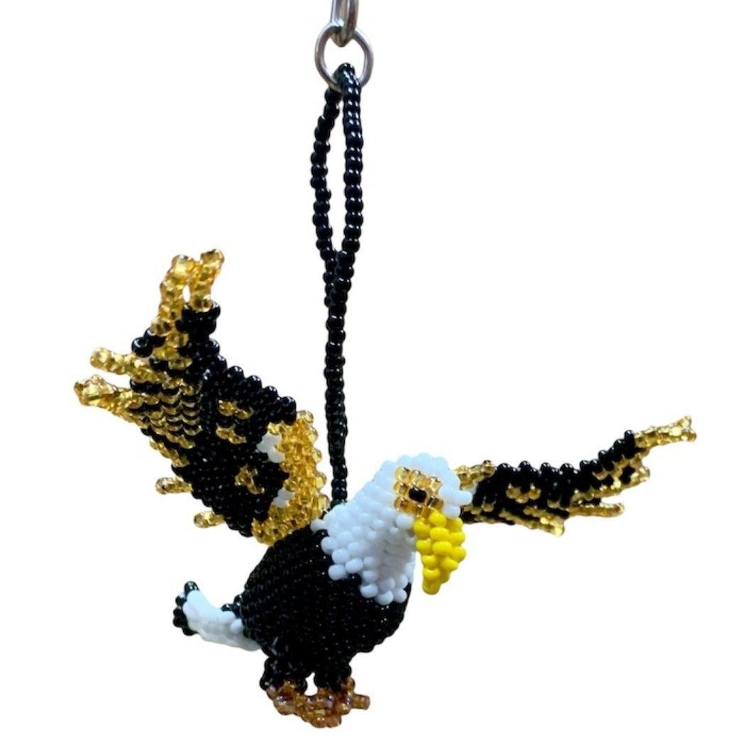 Picture of beaded bald eagle keychain