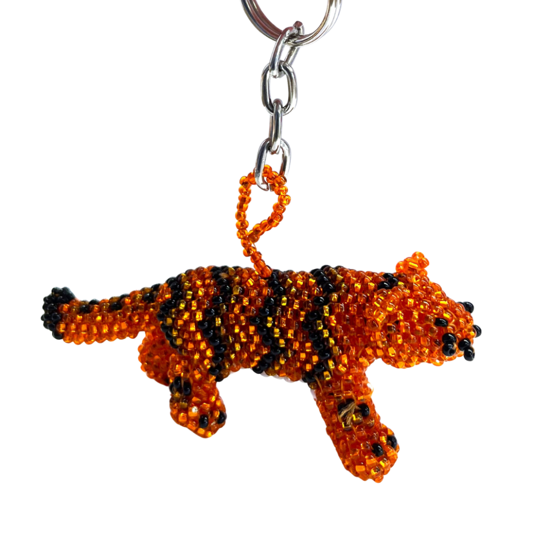 Tiger Beaded Keychain