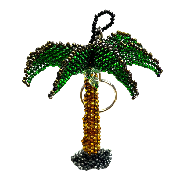 Picture of beaded palm tree keychain/ornament