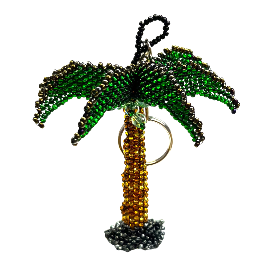 Palm Tree Beaded Keychain